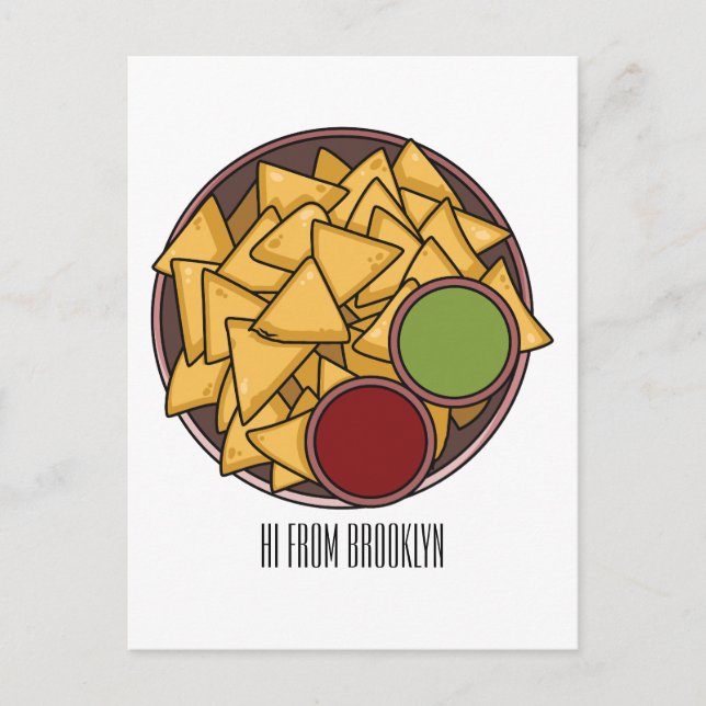 Nachos cartoon illustration  postcard (Front)