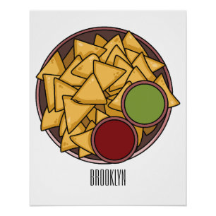 Nachos cartoon illustration  poster