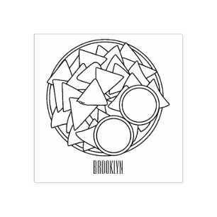 Nachos cartoon illustration rubber stamp