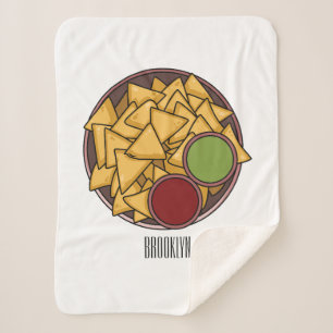 Nachos cartoon illustration sherpa blanket