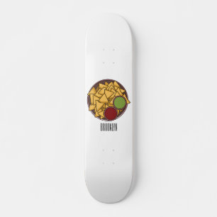 Nachos cartoon illustration  skateboard