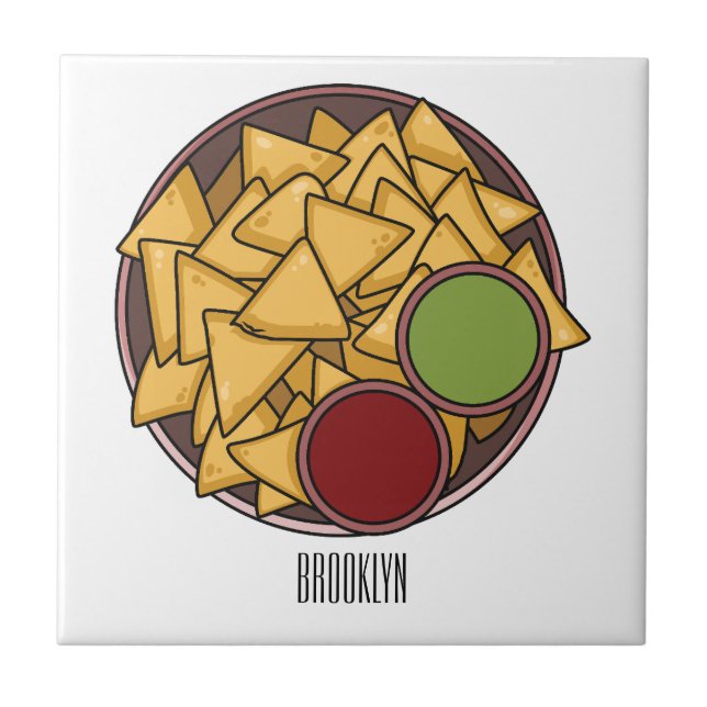 Nachos cartoon illustration  tile (Front)