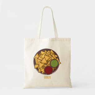 Nachos cartoon illustration tote bag