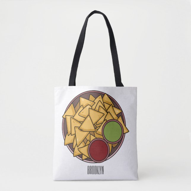 Nachos cartoon illustration  tote bag (Front)