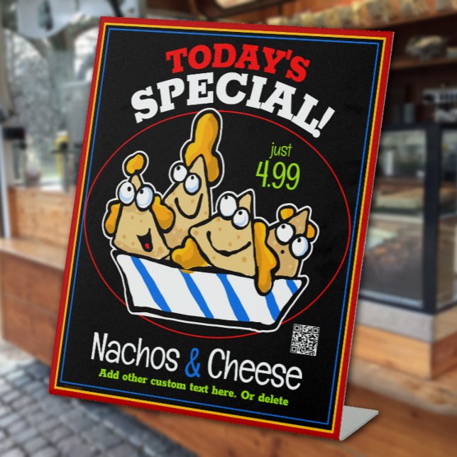 Nachos Cheese Todays Special Deli Food Truck  Pedestal Sign (Wait till you see how Nacho sales go WAY UP with this promo!)