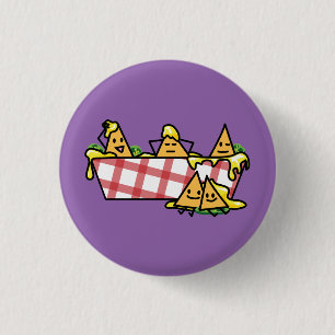 Nachos Melted Cheese Jalapeno Nacho tortilla chips 3 Cm Round Badge