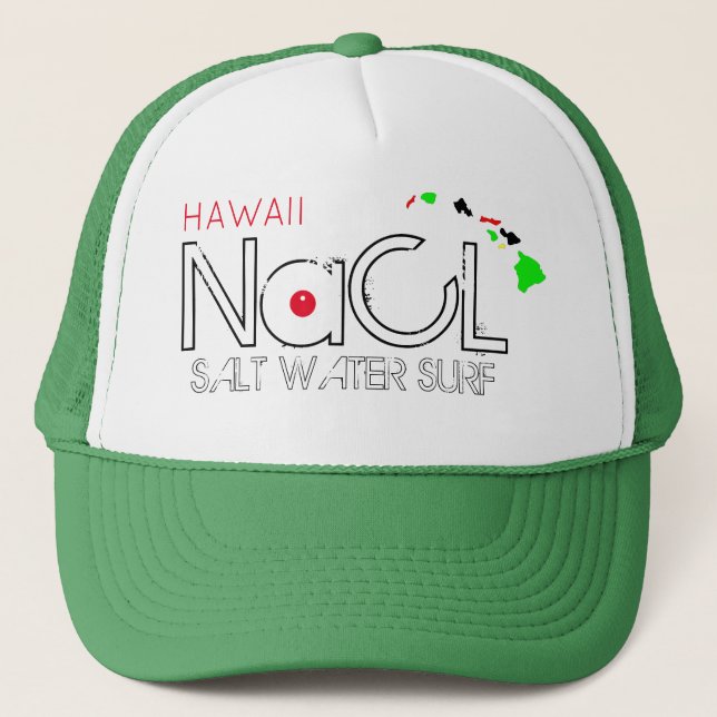 NaCL SALT WATER SURF HAWAII Trucker Hat (Front)