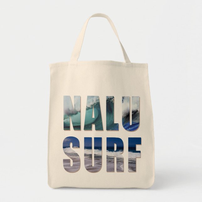Nacu-Surf Tropical Waves Beach Bag (Front)