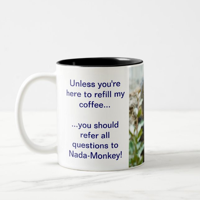 Nada-Monkey #166 Two-Tone Coffee Mug (Left)