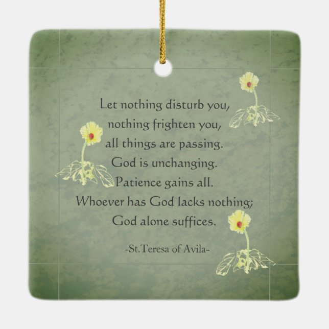 "Nada te turbe"St Teresa of Avila English/Spanish Ceramic Ornament (Back)