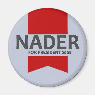 Nader Red Ribbon Button Magnet