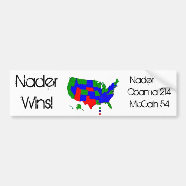 Nader Wins! Bumper Sticker (Front)