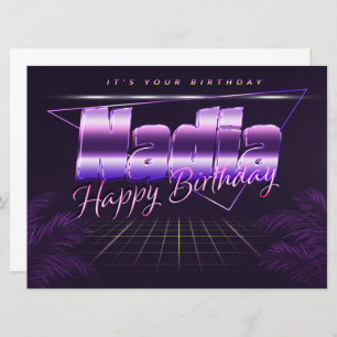 Nadia Name First Name pura retro card Birthday