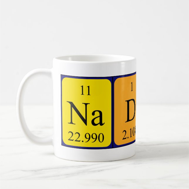 Nadin periodic table name mug (Left)