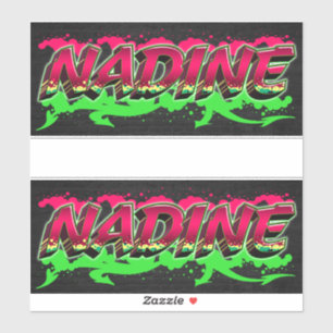 Nadine Vorname Name Graffiti Aufkleber Sticker