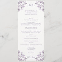 Nadine Wedding Program - Tea-length -Lavender