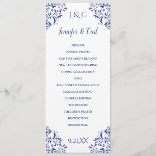 Nadine Wedding Program Tea-Length (Royal Blue) Programme