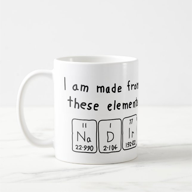 Nadir periodic table name mug (Left)