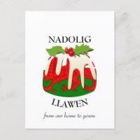 Nadolig Llawen WALES Welsh Merry Christmas Pudding