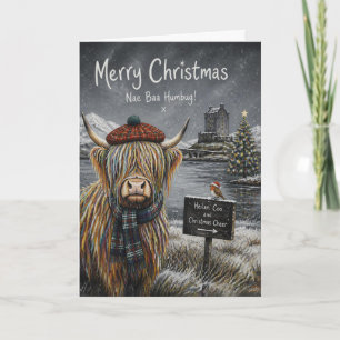 Nae Baa Humbug Highland Cow Christmas Card