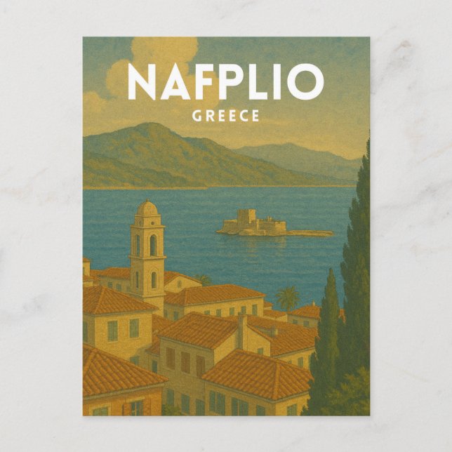 Nafplio Greece Vintage Journey Postcard (Front)