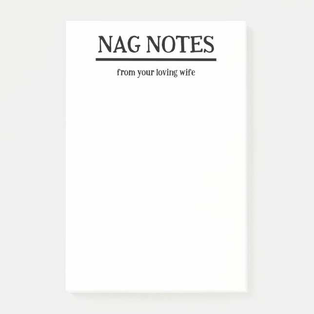 Nag Notes from your loving wife Funny Notes (Front)