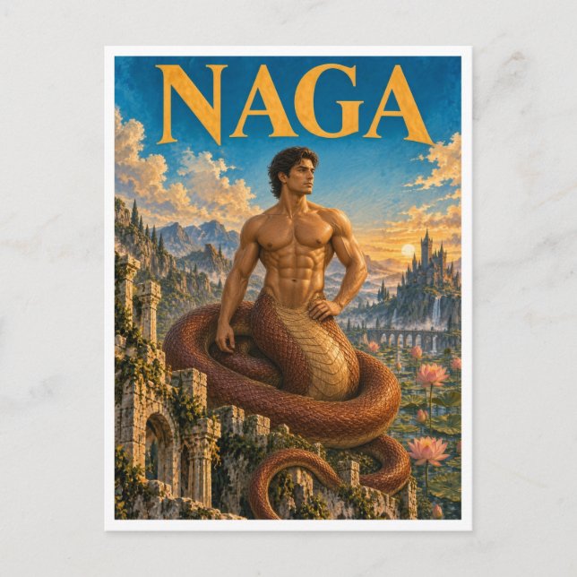 Naga, Gothic Fantasy Monster Postcard (Front)