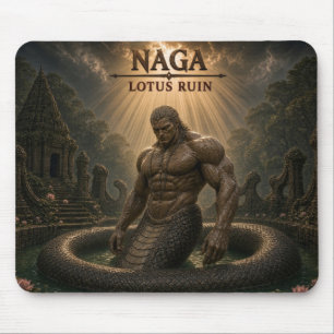 Naga Lotus Ruin Dark Realism Mouse Pad