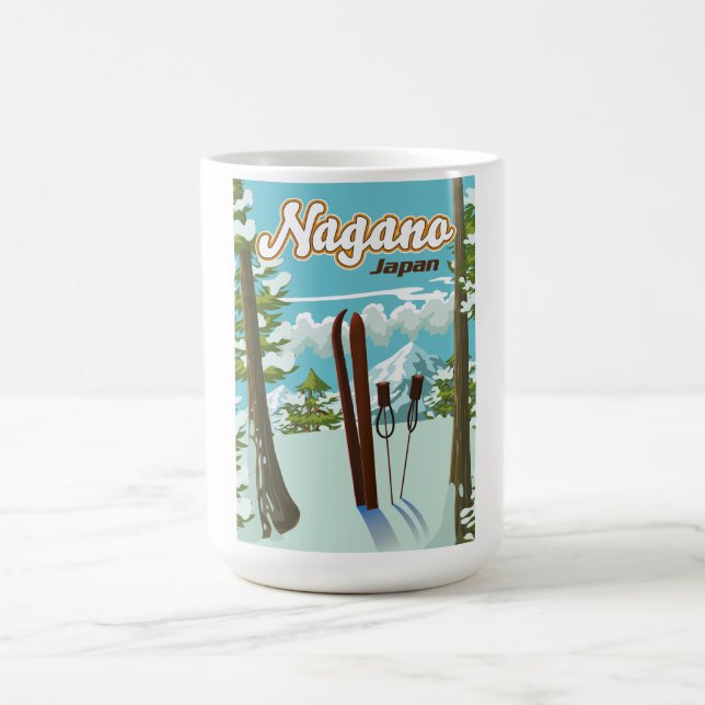 Nagano Japan Ski poster Coffee Mug (Center)
