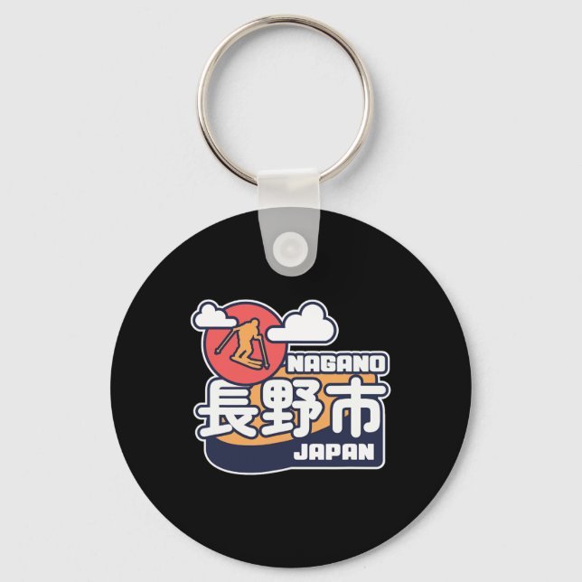 Nagano Japan Ski Resort Skiing Japanese Alps Trave Key Ring (Front)