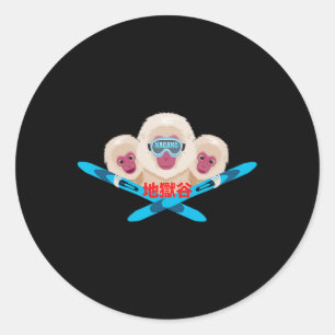 Nagano Skier  Classic Round Sticker