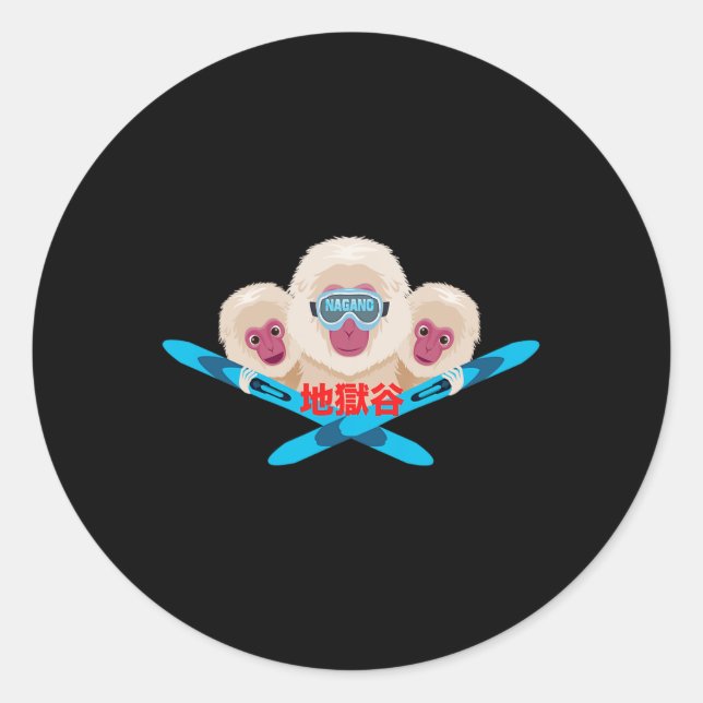 Nagano Skier  Classic Round Sticker (Front)