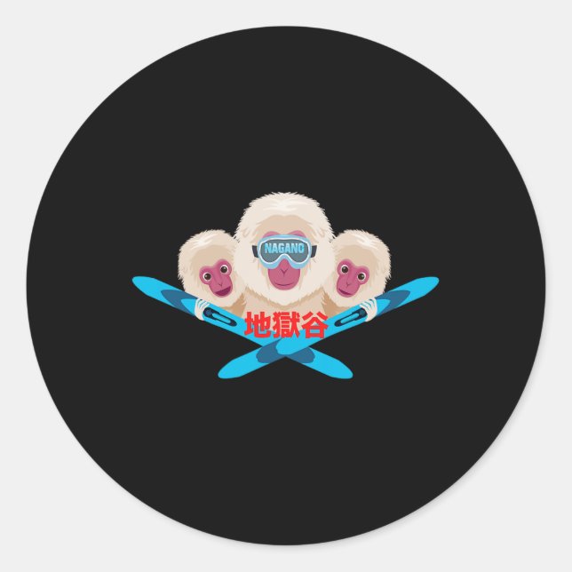 Nagano Skier  Classic Round Sticker (Front)