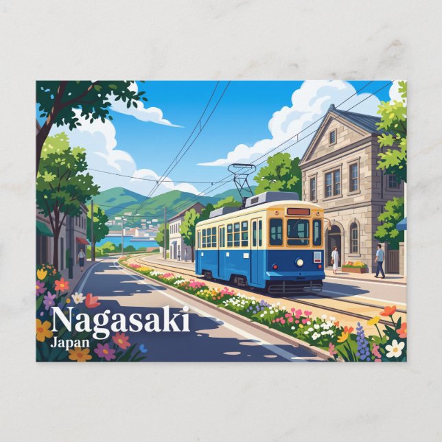 Nagasaki Electric Tramway Japan Postcard (Front)