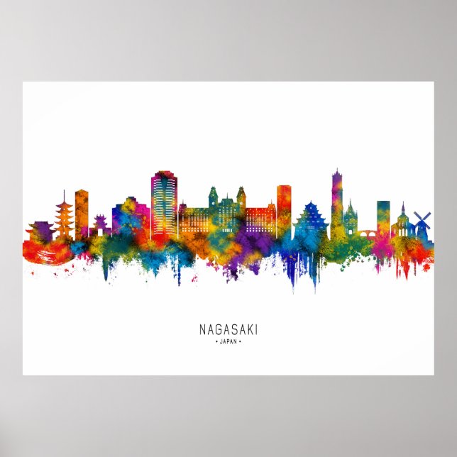 Nagasaki Japan Skyline Poster (Front)