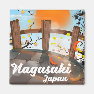 Nagasaki Japanese blossom poster. Magnet