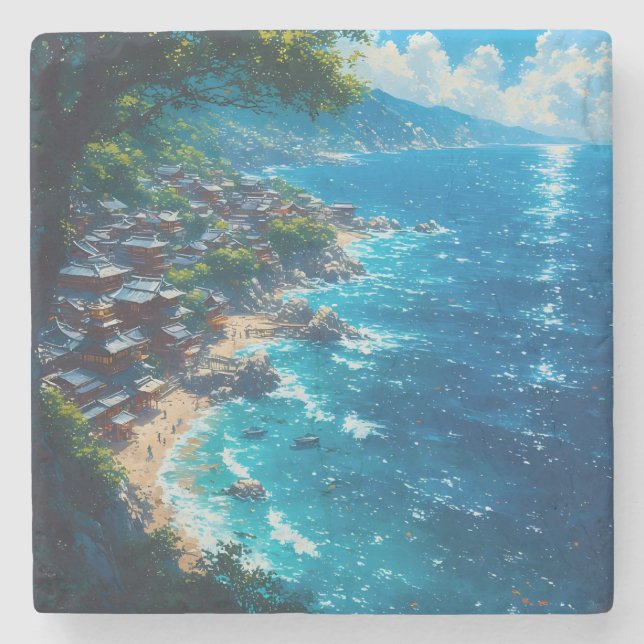 Nagisa no Yume “Dream of the Shore” Stone Coaster (Front)