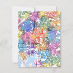 Nagoya Japan City Map Postcard