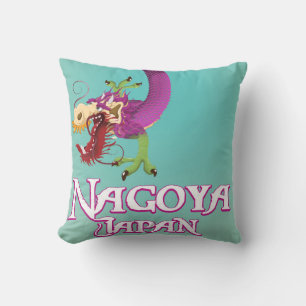 Nagoya Japan vintage travel poster. Cushion