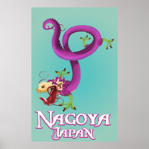 Nagoya Japan vintage travel poster. Poster
