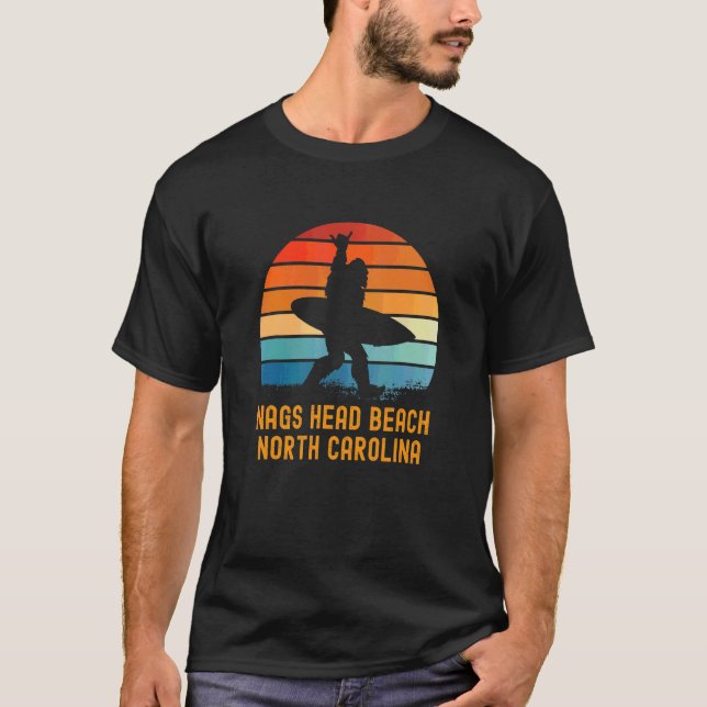 Nags Head Beach  North Carolina Sasquatch Souvenir T-Shirt (Front)