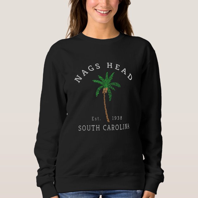 Nags Head Nc Colourful Palm Tree Silhouette  Art Sweatshirt (Front)