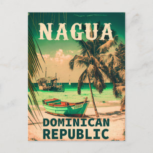 Nagua Dominican Republic - Retro Vintage 80s Postcard