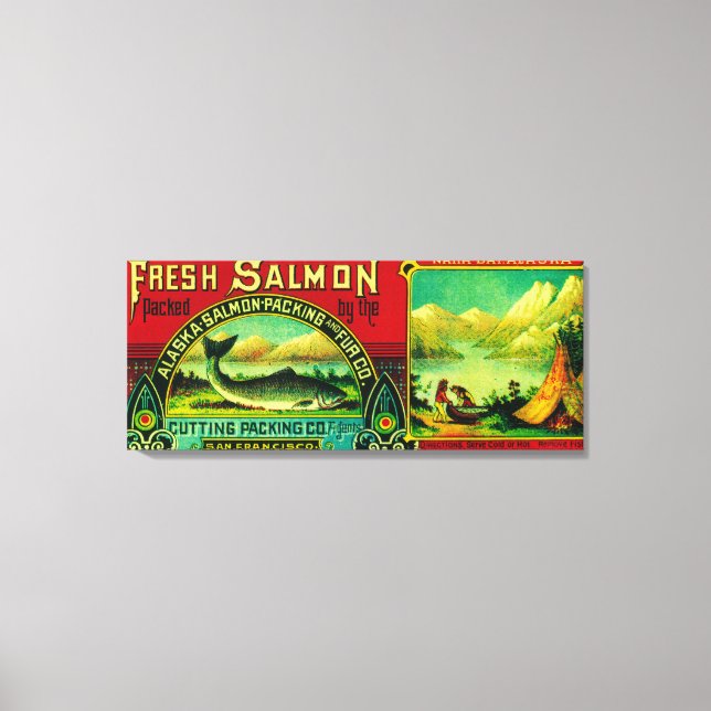 Naha Bay Salmon Can LabelNaha Bay, AK Canvas Print (Front)