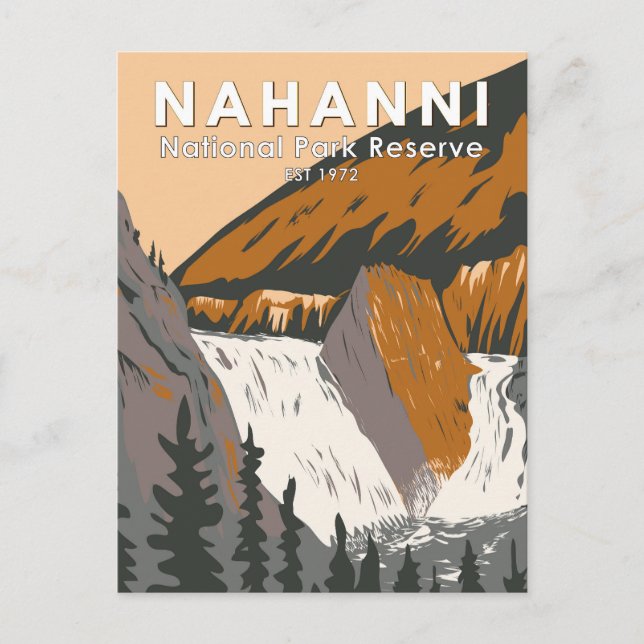 Nahanni National Park Reserve Travel Art Vintage Postcard (Front)