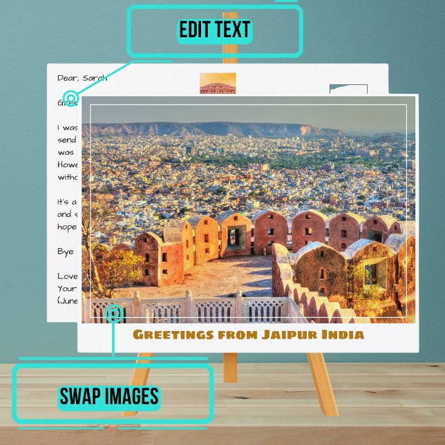 Nahargarh Fort in Jaipur India Postcard (Please enjoy our postcard)