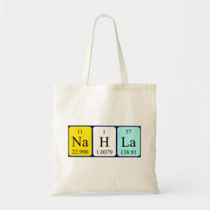Nahla periodic table name tote bag
