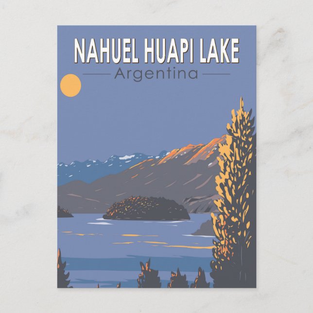 Nahuel Huapi Lake Argentina Travel Art Vintage Postcard (Front)