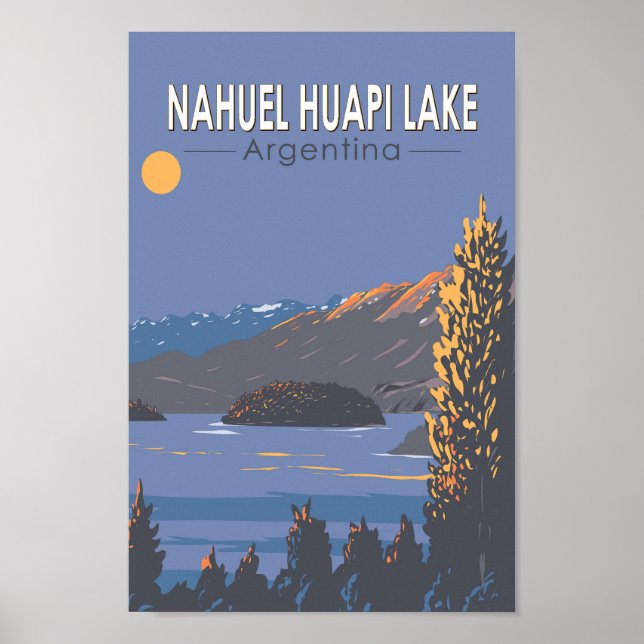 Nahuel Huapi Lake Argentina Travel Art Vintage Poster (Front)