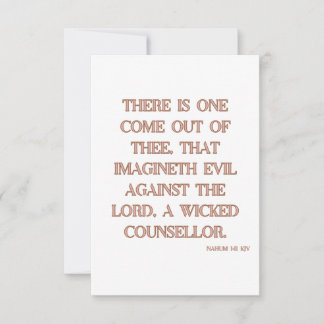 Nahum 1:11 KJV Bible Verse Christian Scripture Card